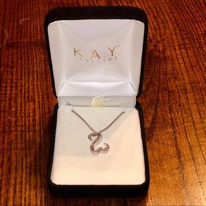 Jane Seymour Open Heart Necklace Silver & Diamond